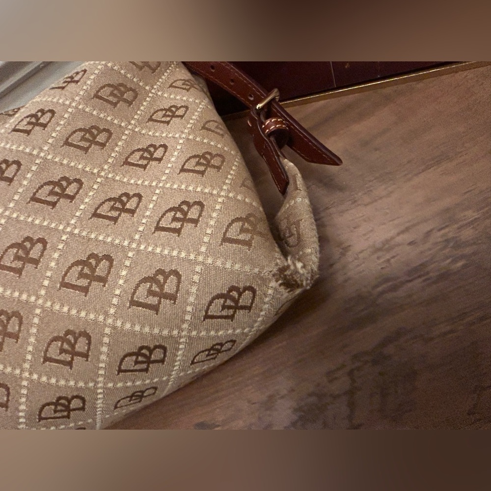 Dooney & Bourke Tan and Brown Shoulder Bag - Picture 7 of 14